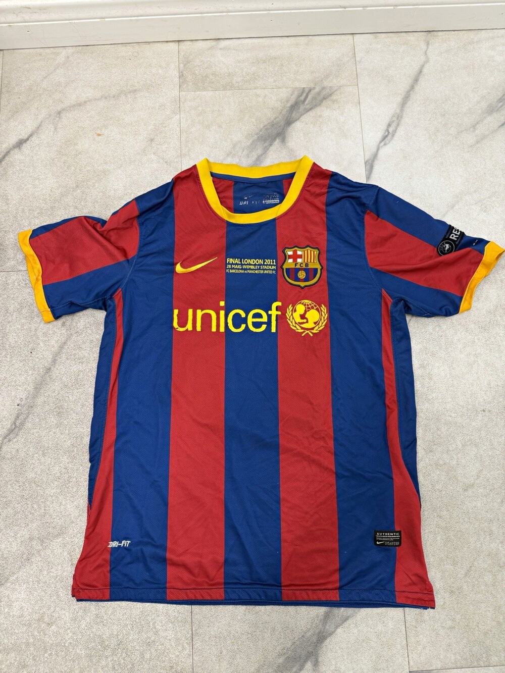 Nike FC Barcelona Lionel Messi #10 Soccer Jersey Final London 2011 Blue/Red